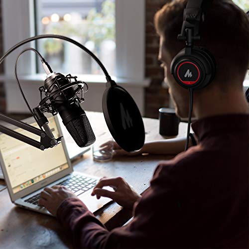 MAONO Podcast Microphone and Studio Headphone Set