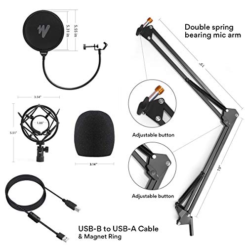 MAONO Podcast Microphone and Studio Headphone Set