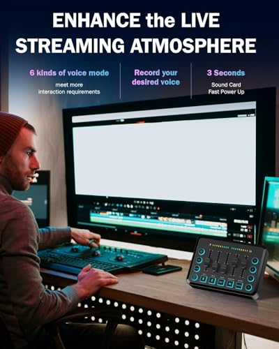 RGB Audio Mixer with XLR Interface for Streaming