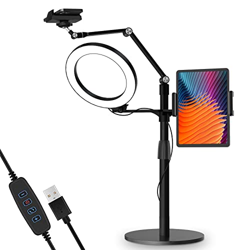Viozon 3-in-1 Adjustable Selfie Desktop Stand with LED Light