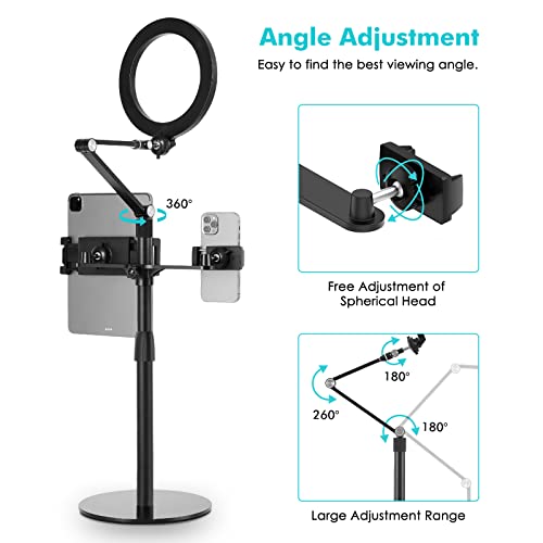 Viozon 3-in-1 Adjustable Selfie Desktop Stand with LED Light