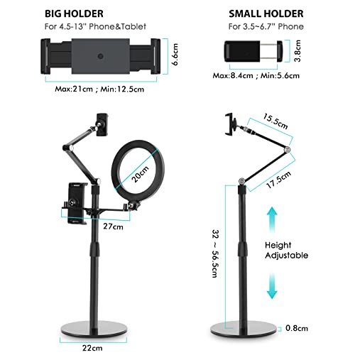 Viozon 3-in-1 Adjustable Selfie Desktop Stand with LED Light