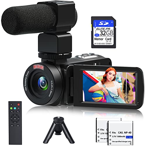 1080P Vlogging Camera with Night Vision and Tripod