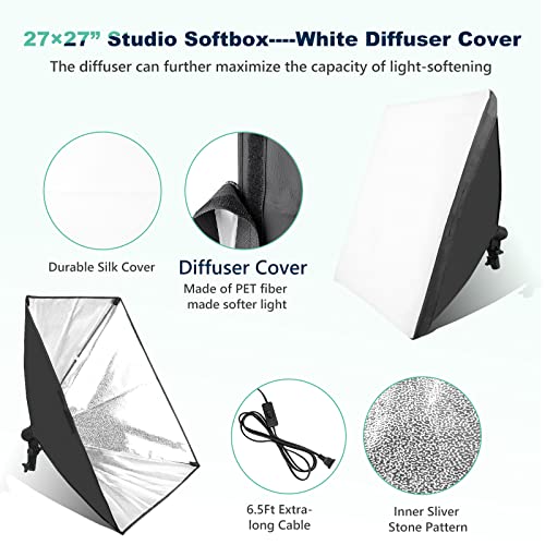 Professional Softbox Lighting Kit with Remote Control