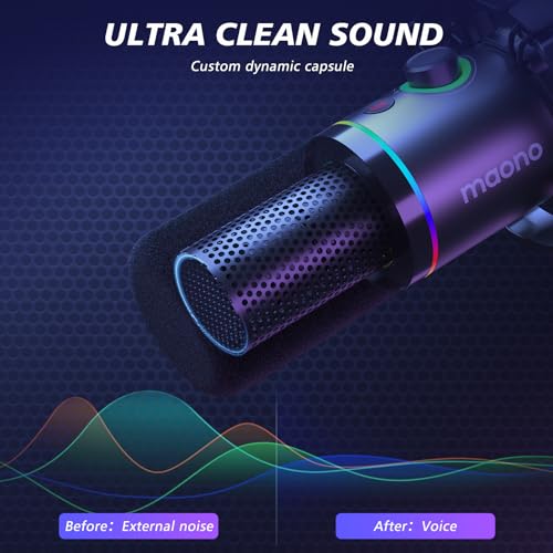 MAONO RGB Dynamic Podcast Microphone Kit
