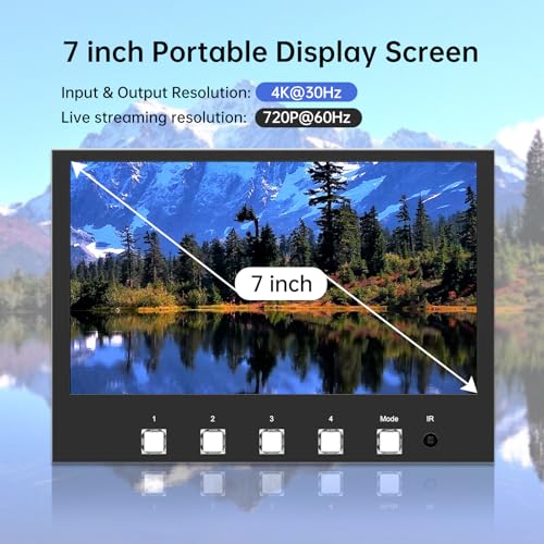 MT-VIKI 4K Multi-Camera Video Mixer with LCD Display