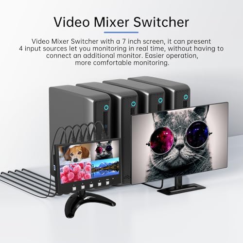 MT-VIKI 4K Multi-Camera Video Mixer with LCD Display