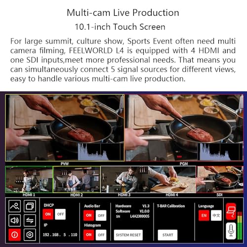 FEELWORLD L4 Multi-Camera HD Video Mixer Switcher
