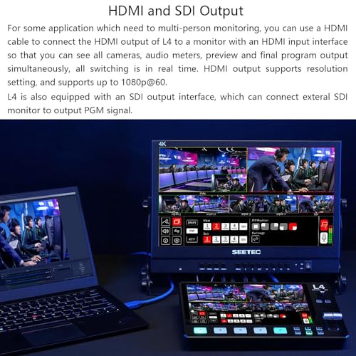 FEELWORLD L4 Multi-Camera HD Video Mixer Switcher