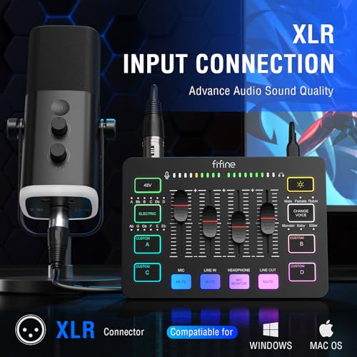 FIFINE RGB Audio Mixer for Podcasting & Streaming