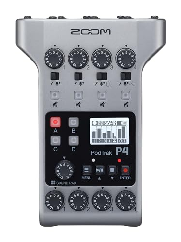 Zoom PodTrak P4 Portable Podcast Recorder with Inputs