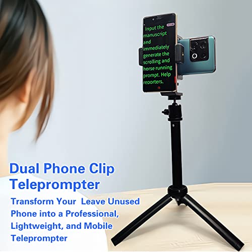 Double Phone Teleprompter Kit for Video Recording