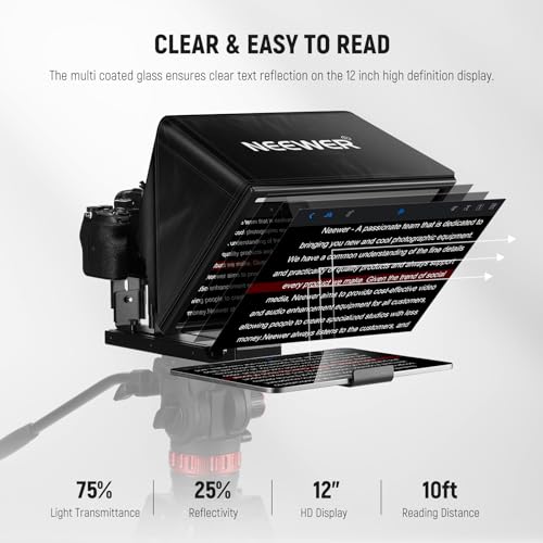NEEWER 12" Teleprompter for iPad and DSLR