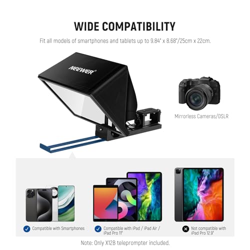 NEEWER 12" Teleprompter for iPad and DSLR