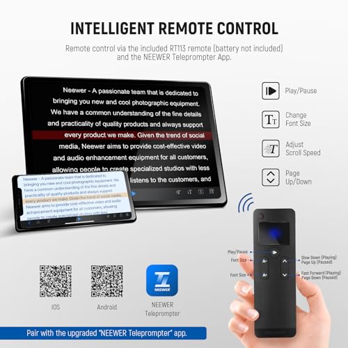 NEEWER 12" Teleprompter for iPad and DSLR