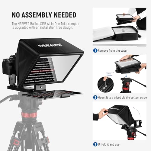 NEEWER 12" Teleprompter for iPad and DSLR