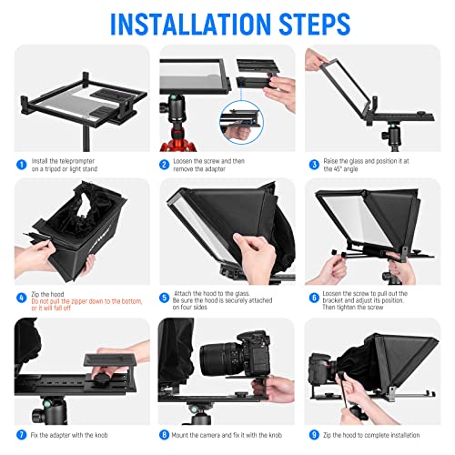NEEWER X12 Teleprompter for iPad and DSLR