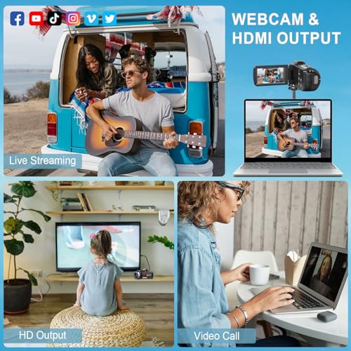 8K 64MP Camcorder with Night Vision & Zoom