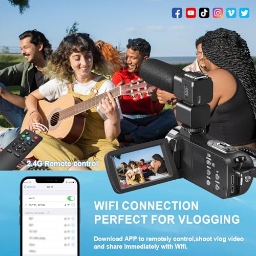 8K 64MP Camcorder with Night Vision & Zoom