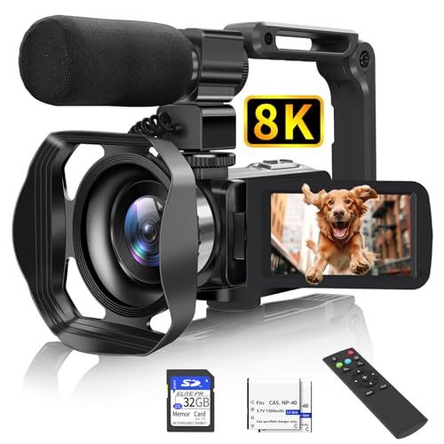 8K Camcorder with Night Vision and Accessories