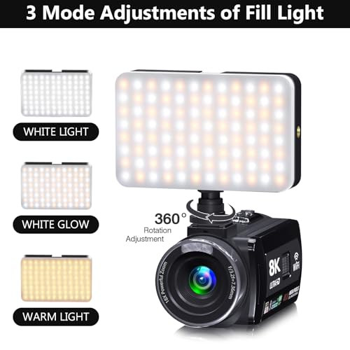 8K Camcorder with Night Vision and Accessories