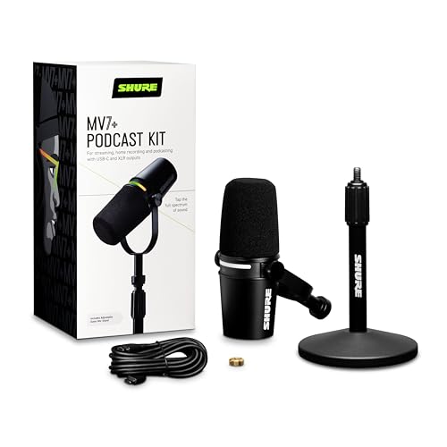 Shure MV7+ Dynamic Podcast Microphone Bundle