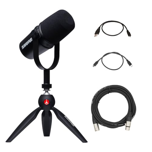 Shure MV7 Podcast Microphone Kit with Tripod