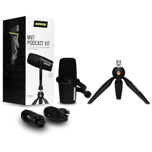 Shure MV7 Podcast Microphone Kit with Tripod