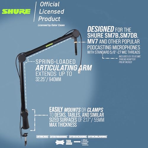 Shure Gator Deluxe Podcast Mic Boom Arm