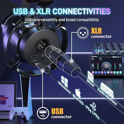 MAONO PD200X RGB Dynamic Microphone for Podcasting