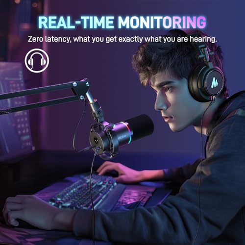 MAONO PD200X RGB Dynamic Microphone for Podcasting