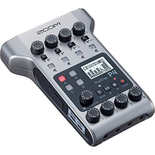 Zoom PodTrak P4 Multitrack Podcast Recorder Bundle