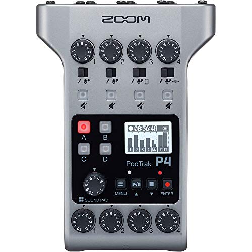 Zoom PodTrak P4 Multitrack Podcast Recorder Bundle