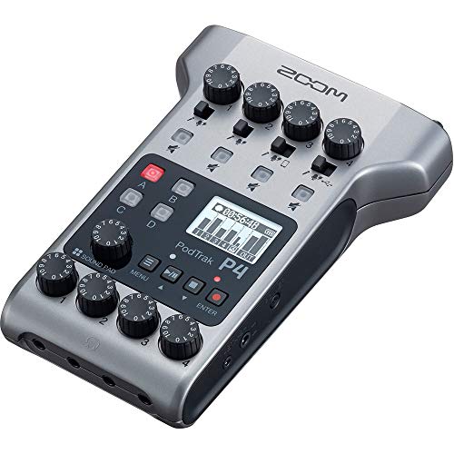 Zoom PodTrak P4 Multitrack Podcast Recorder Bundle