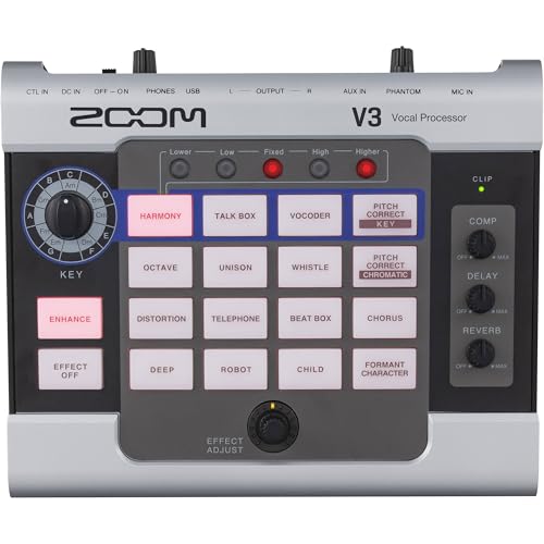 Zoom V3 Vocal Processor Bundle with Cables & Power