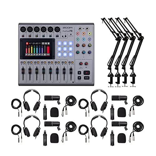 Zoom PodTrak P8 Podcast Recorder Bundle with Accessories