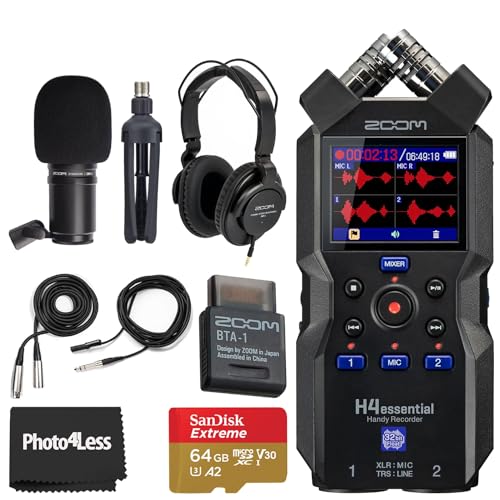 Zoom H4 Essential Podcast Recorder Bundle with Accessories