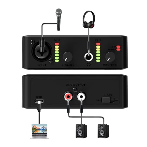 Wrugste USB Audio Interface with XLR and Phantom Power