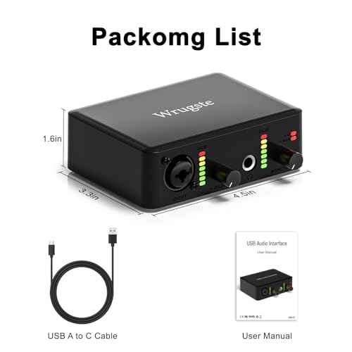 Wrugste USB Audio Interface with XLR and Phantom Power