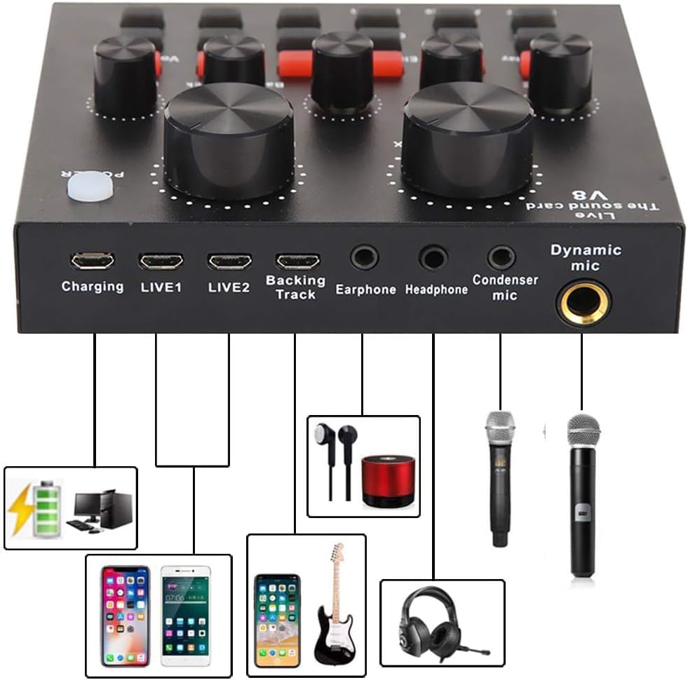 ALPOWL Audio Interface Bundle with BM800 Microphone