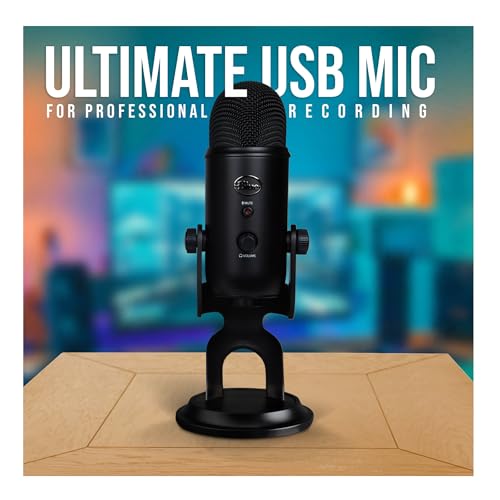 Yeti Blackout USB Microphone Bundle with Accessories