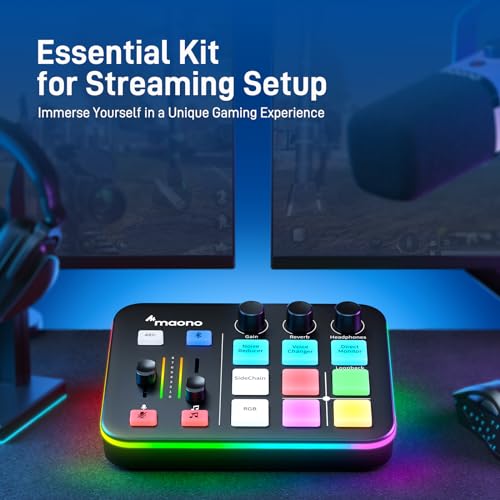 MAONO Gaming Audio Mixer with Bluetooth and RGB
