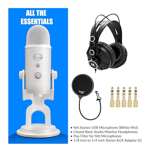 Blue Yeti USB Microphone Bundle with Headphones & Accessories