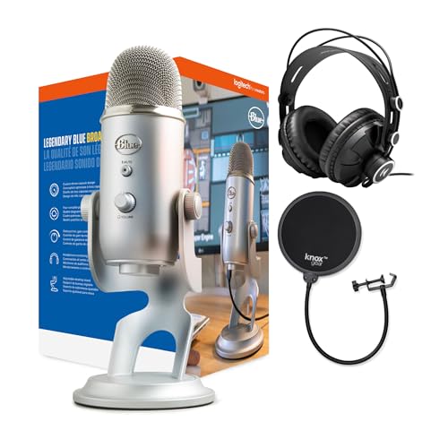 Yeti USB Mic Bundle with Headphones & Pop Filter