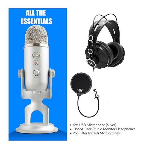 Yeti USB Mic Bundle with Headphones & Pop Filter