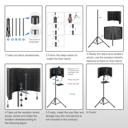 Aokeo Microphone Isolation Shield with Pop Filter