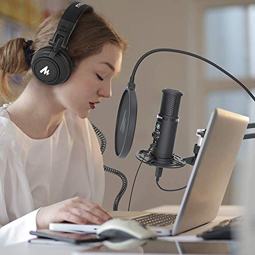 MAONO USB Microphone & Headphones Bundle for Podcasts