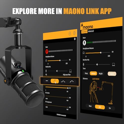 Maono PD400X Dynamic Microphone with Boom Arm Bundle