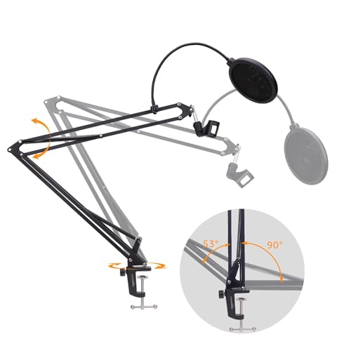 Heavy-Duty Microphone Desk Arm Stand Kit