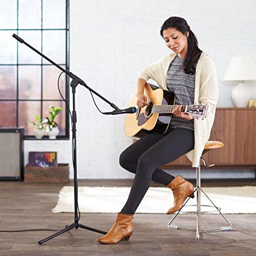 Adjustable Boom Microphone Stand with Tripod Base